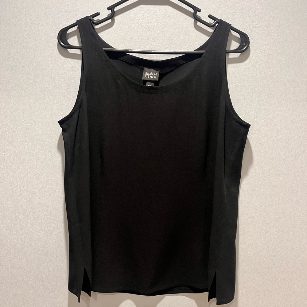 Eileen Fisher Women’s Size Medium Black 100% Silk Tank‎ Top